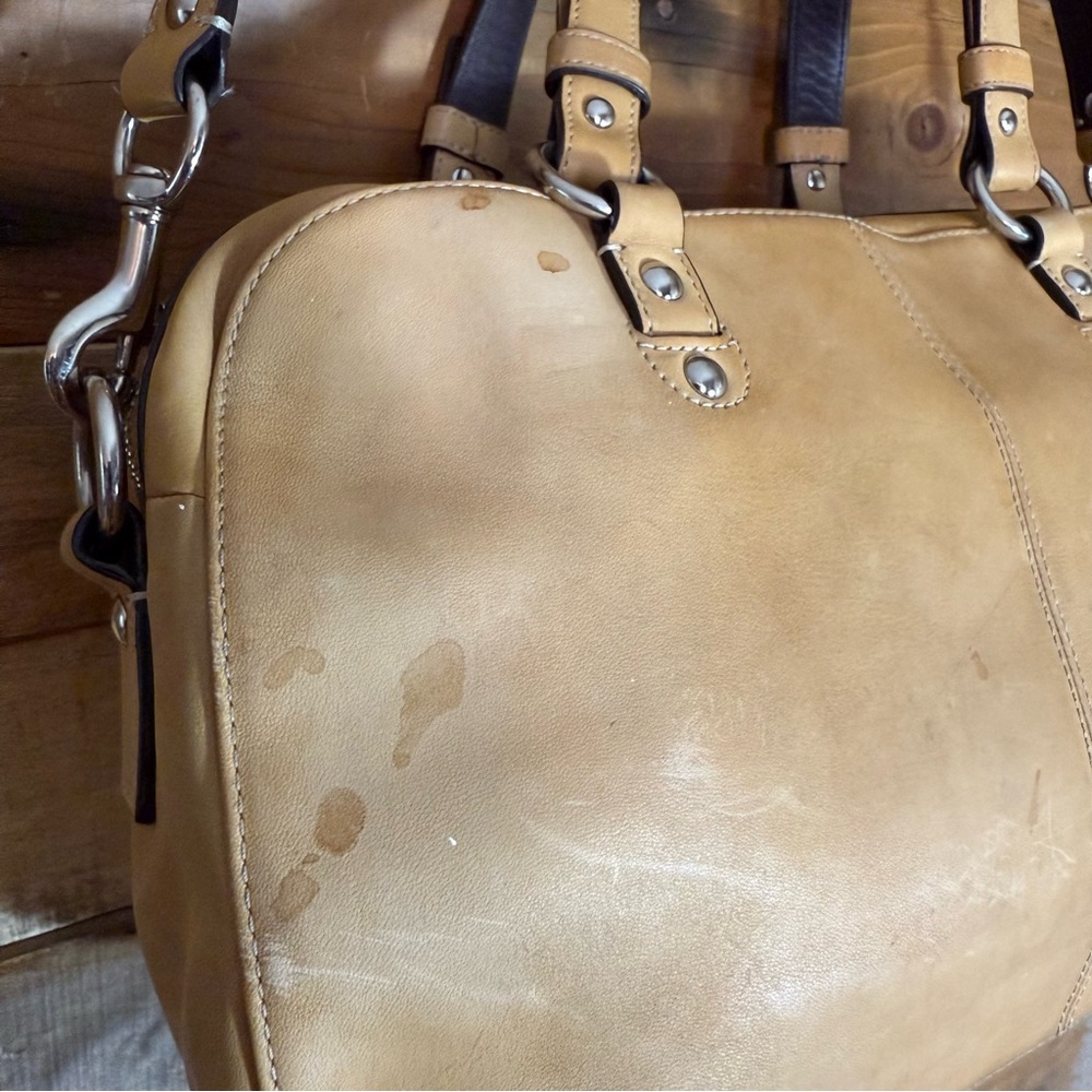 Coach Chelsea Tan Leather Purse Handbag F14017 - Picture 7 of 15